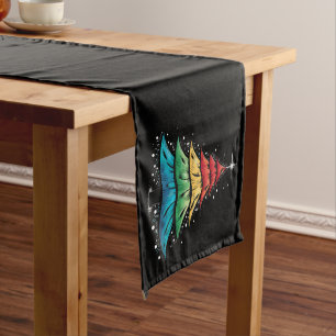 Chemin De Table Court Fierté LGBTQ Arc-en-ciel Drapeau Gay Arbre de Noël