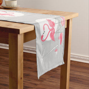Chemin De Table Court Flamant rose Love table runner