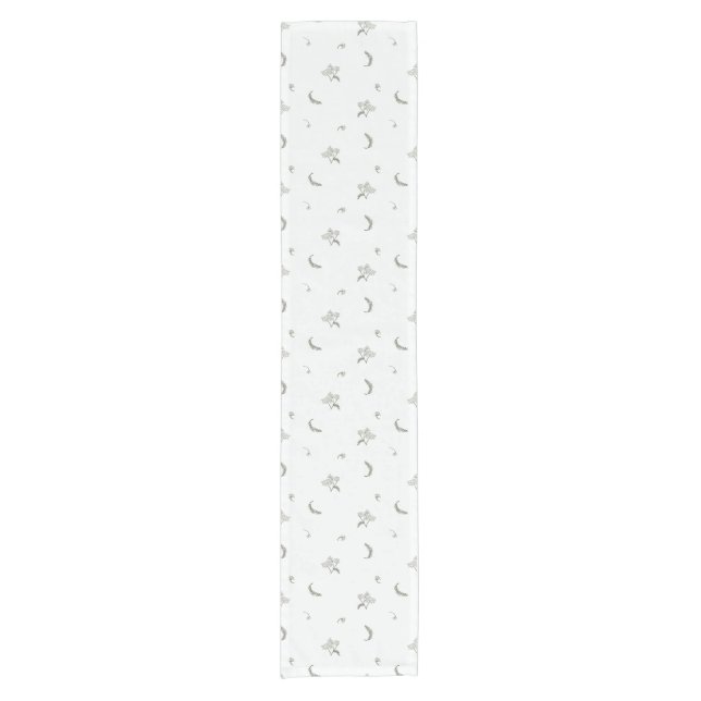 Chemin De Table Court Fleur blanche romantique (Devant)