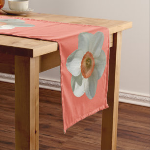 Chemin De Table Court Fleur de printemps de jonquille rose