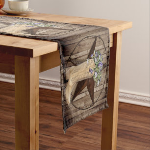 Chemin De Table Court fleur sauvage de bois de grange rustique Cow-boy d