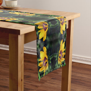 Chemin De Table Court Fleur Susan Black Eyed dépliant Abstrait