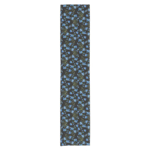 Chemin De Table Court Fleurs de Cosmos Bleu