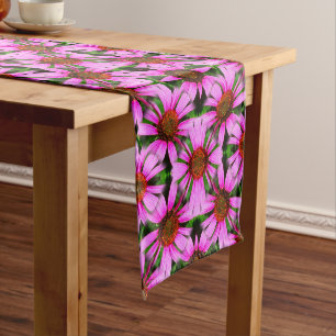 Chemin De Table Court Fleurs de marguerite rose Motif Abstrait