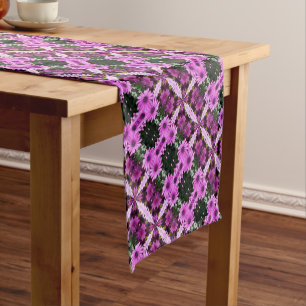 Chemin De Table Court Fleurs de marguerite violette Conception abstraite