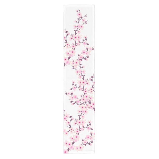 Chemin De Table Court Fleurs florales de cerisiers (Devant)