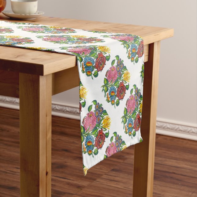 Chemin De Table Court Fleurs hongroises (In Situ)