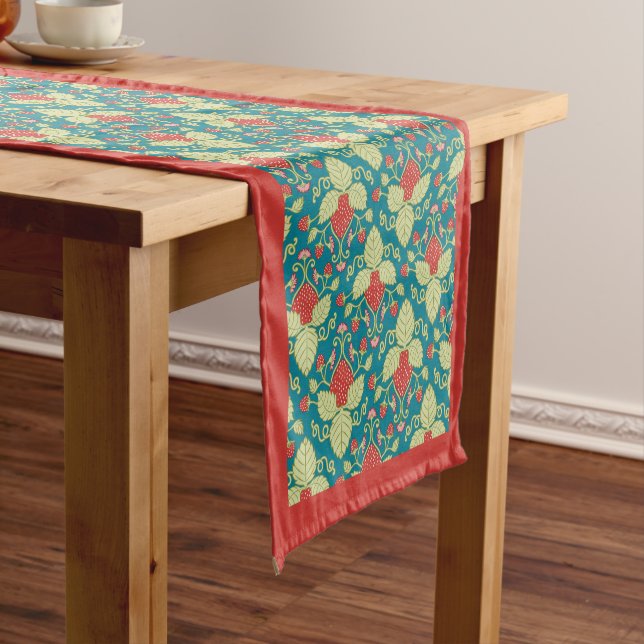 Chemin De Table Court Fruit fraise Fleurs & Vine Table Runer (In Situ)