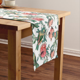 Chemin De Table Court Fruits de grenade et Lovebirds Motif