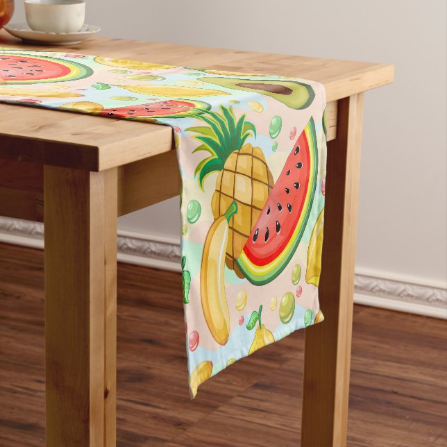 Chemin De Table Court Fruits d'été frais Motif (In Situ)