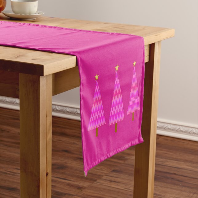 Chemin De Table Court Fuchsia Pink Ombre moderne (In Situ)