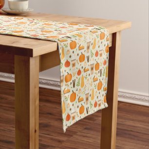 Chemin De Table Court Fun Orange Fall Motif
