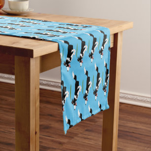 Chemin De Table Court Funny Border Collie chien en course dessin animé