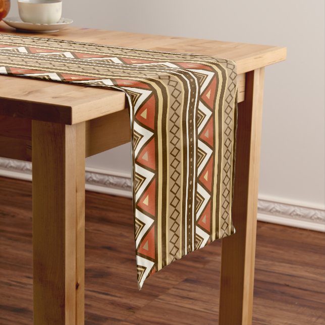 Chemin De Table Court Géométrique du sud-ouest, Brown modernes, Tan et (In Situ)