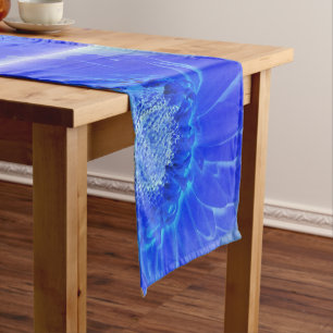 Chemin De Table Court gerbera bleu électrique