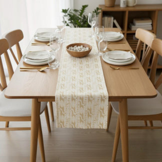 Chemin De Table Court Girafe Safari Bohème Table de Gâteau Jaune Neutre