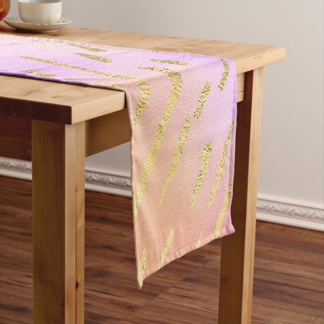 Chemin De Table Court Glam rose et or (In Situ)