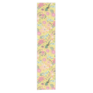 Chemin De Table Court Glamor Floral Jaune