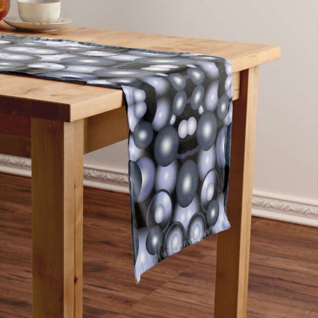 Chemin De Table Court Global Concentric Circle Orbital Art Abstrait (In Situ)