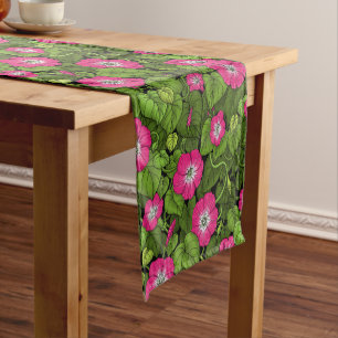 Chemin De Table Court Gloire du matin en rose et vert