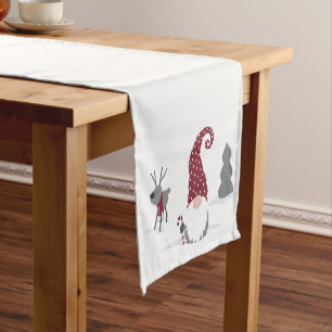 Chemin De Table Court Gnome et Reindeer Scandinavian Tomte design