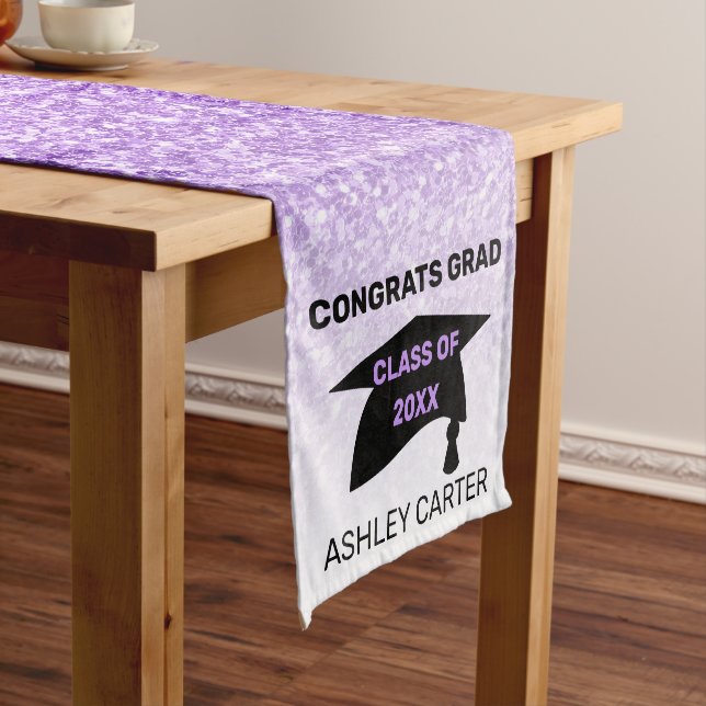 Chemin De Table Court Graduation en Parties scintillant violette (In Situ)