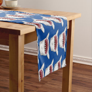 Chemin De Table Court Grand requin blanc moyen dessin animé
