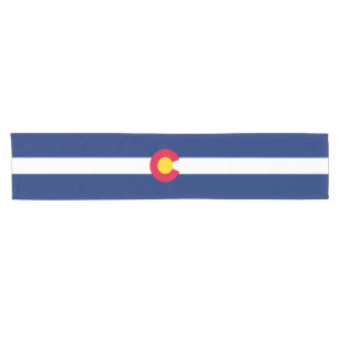 Chemin De Table Court Graphique dynamique de drapeau d'état du Colorado