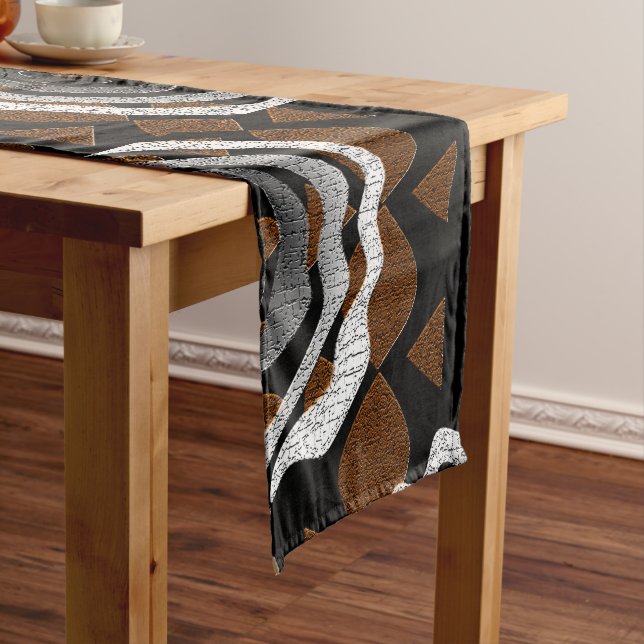 Chemin De Table Court Gras Afrocenic Tribal Abstrait Art Imprimer (In Situ)