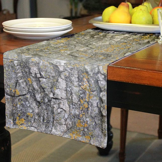 Chemin De Table Court Gris Faux Grunge Bois écorce (Créateur téléchargé)