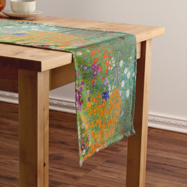 Chemin De Table Court Gustav Klimt - Jardin des fleurs (In Situ)