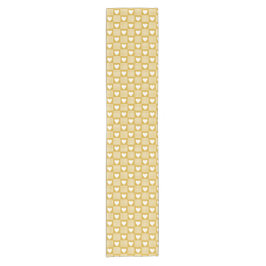 Chemin De Table Court Harvest Gold Gingham Heart Patch Plaid
