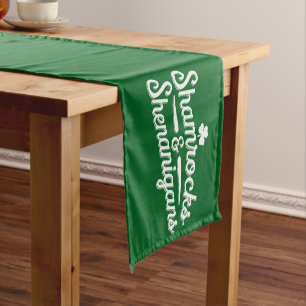 Chemin De Table Court Heureux Jour de la Saint Patrick Lucky Shamrock&Sh