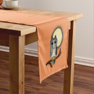 Chemin De Table Court Hibou d'Halloween
