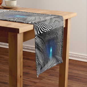 Chemin De Table Court Illusion optique d'impression Zebra,