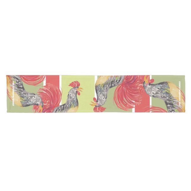 Chemin De Table Court Illustration de l'aquarelle rouge (Horizontal)