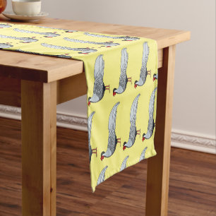 Chemin De Table Court Illustration d'oiseau faisan d'argent