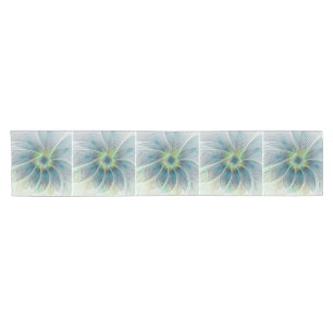 Chemin De Table Court Imaginaire fleuri Moderne Bleu Vert Fractal Fleur