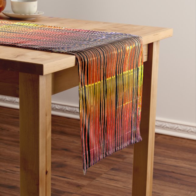 Chemin De Table Court Impression Afrocentrique contemporaine (In Situ)