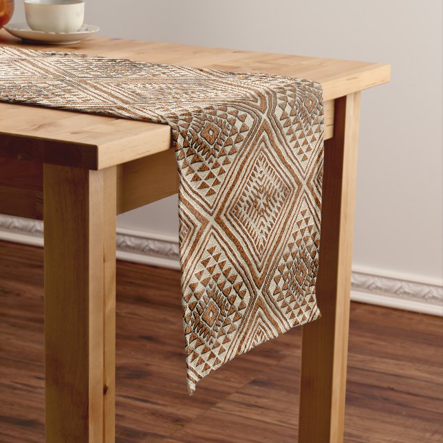 Chemin De Table Court Impression de tissu de boue africaine (In Situ)