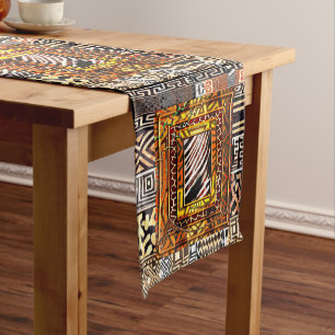 Chemin De Table Court Impression Motif Africain