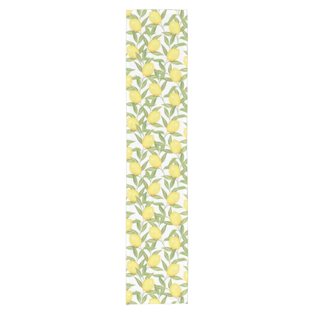 Chemin De Table Court Impression Tout-En Citron (Devant)