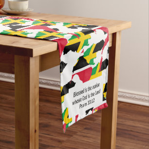 Chemin De Table Court JAMAICA TRINIDAD Écriture chrétienne à double patr