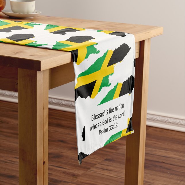 Chemin De Table Court JAMAÏQUE Bienheureux Nation Scripture verse (In Situ)