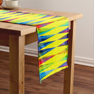 Chemin De Table Court [Jaune lumineux géométrique de harlequin de fies