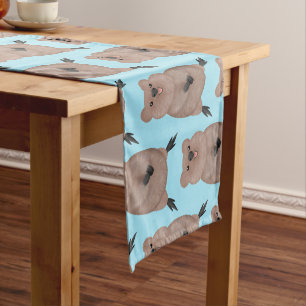 Chemin De Table Court Joli sourire mignon dessin animé quokka