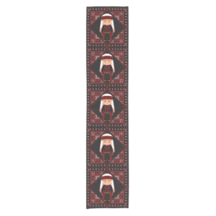 Chemin De Table Court jolie fille palestinienne Broderie tatreez rouge