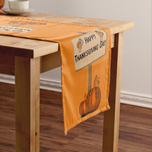 Chemin De Table Court Jour de Bon thanksgiving du coureur de nappes