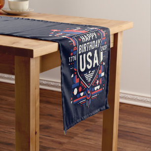 Chemin De Table Court Joyeux anniversaire USA 250