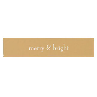 Chemin De Table Court Joyeux et Joyeux Noël Or